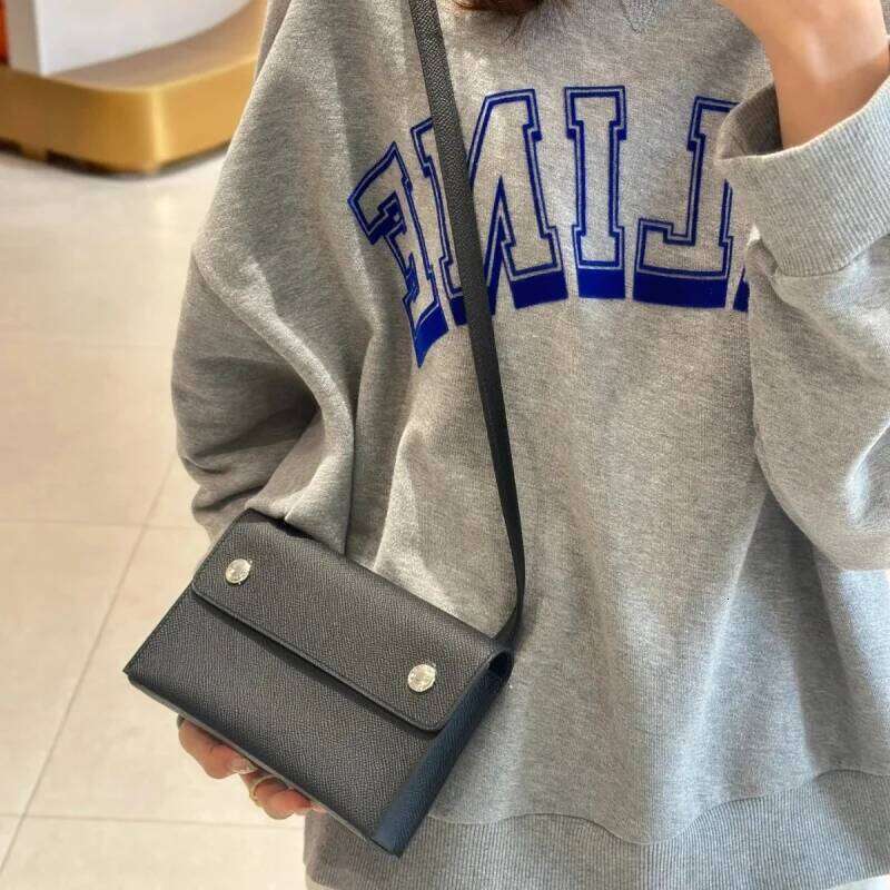 Palm Print Small Square Simple Commuter Single Shoulder Crossbody Envelope Bag Genuine Leather Handbags For Women Side Pouch
