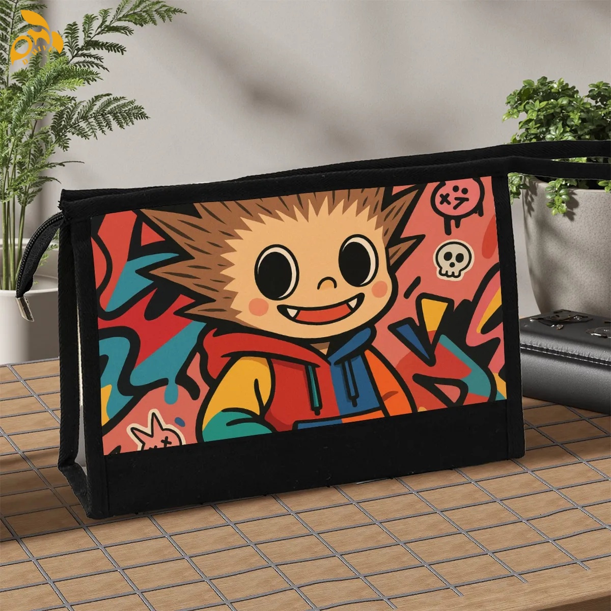 free shipping of customized Trendy American canvas cosmetic bag with exquisite patterns from US