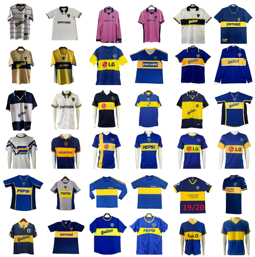 1981 1993 1995 1997 1998 1999 2000 Boca Juniors Retro Soccer Jerseys Maradona RIQUELME ROMAN 2001 2002 2003 2005 2006 2008 2009 Camiseta Futbol vintage Football Shirt