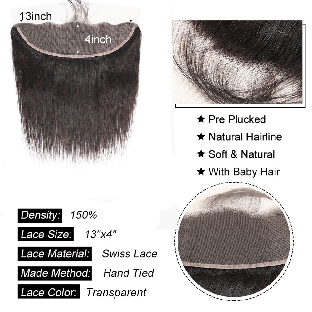 Free shipping Straight 4x4 5x5 6x6 Closure Transparent 13x4 13x6 Lace Human Hair to Ear Frontal Extensions
