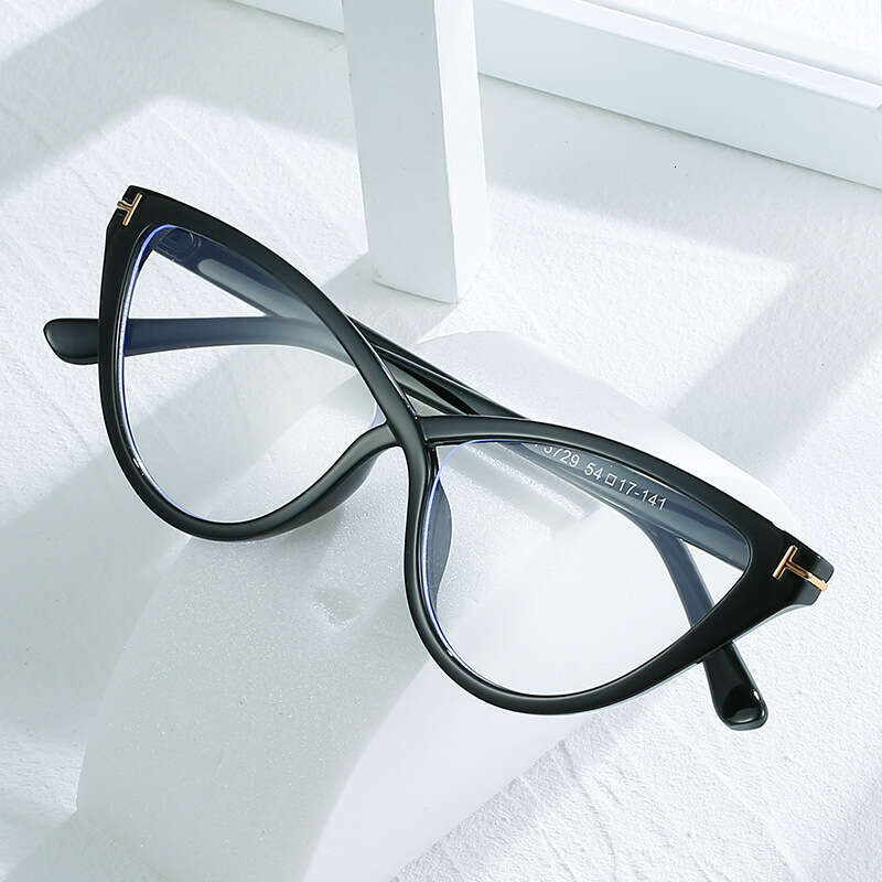 2023 New Fashion Personality Cat Eye Non-Polarized Trendy T-Shaped Anti-Blue Light Protective Glasses for Women