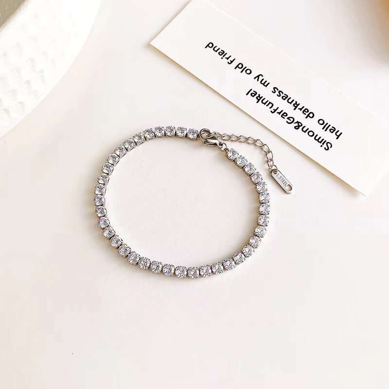 New Stainless Steel Full-diamond Bracelet a Female Internet-famous Style Bracelet with a Niche Design Wholesale