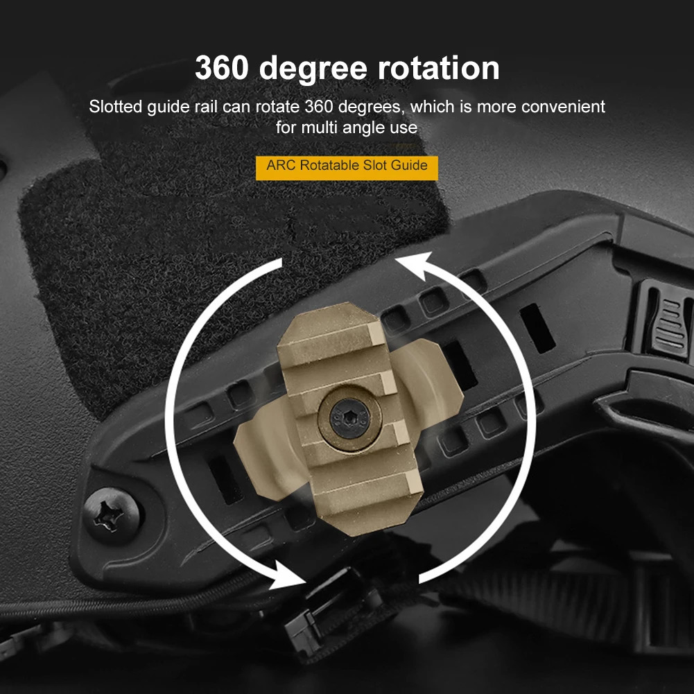 2pcs Tactical Helmet Side Rail Mount Adapter Military 360 Degree Guide Rotation for Airsoft Fast Hunting Accessories 250611