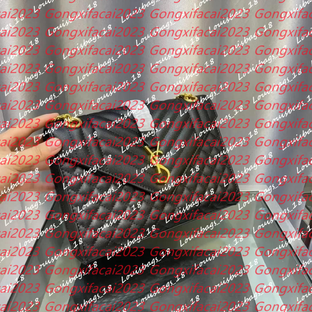 10A New High quality Luxury Handbag Shoulder Bag Brand LOULOU Y-Shaped Designer Seam Leather Ladies Metal Chain Black Clamshell Messenger Chain Bags Box Wholesale