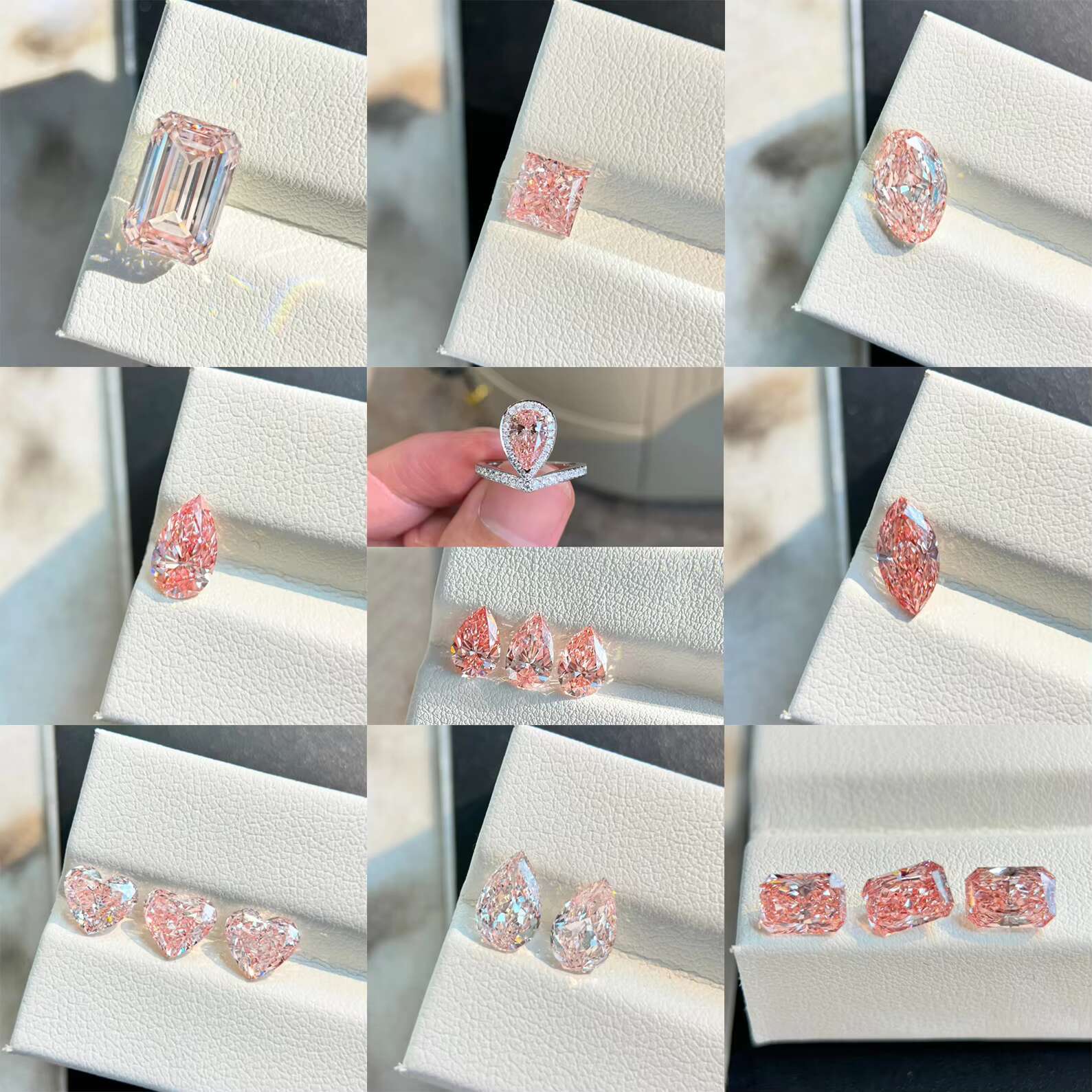 IGI Certificate 1ct 2ct Fancy Vivid Pink Lab Grown Diamond Radiant Cushion Oval Pear Cut Fancy Color Lab HPHT CVD Diamond