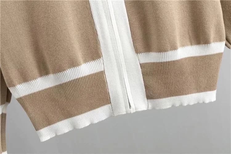 Three Piece Sets Women Pant Set Knitted V Neck Sleeveless Vest Zipper Matching Sets Casual Coats Wide Leg Long Pants Loose 250619