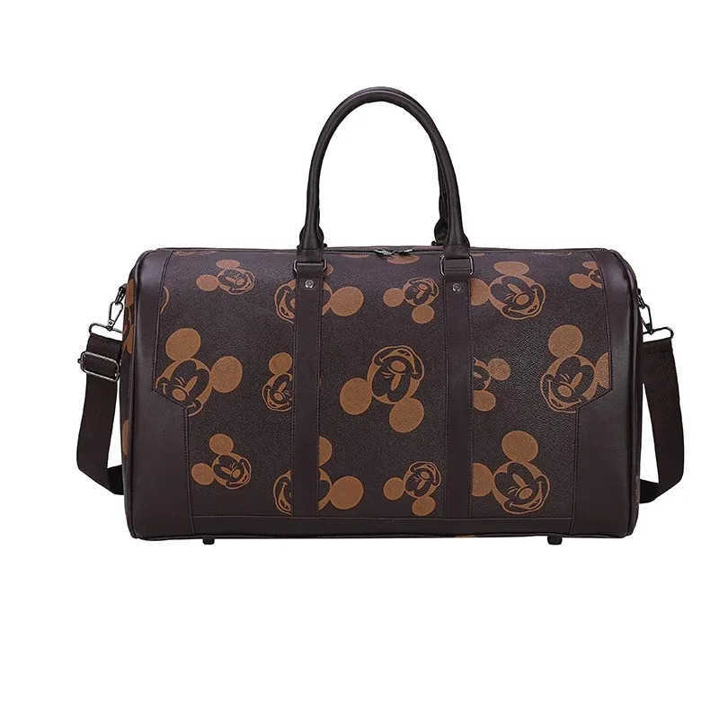 Disney New Mickey Luggage Bag PU Plaid Travel Bag Portable Baby Storage Waterproof Leisure Travel Large Capacity Travel Bag W250620