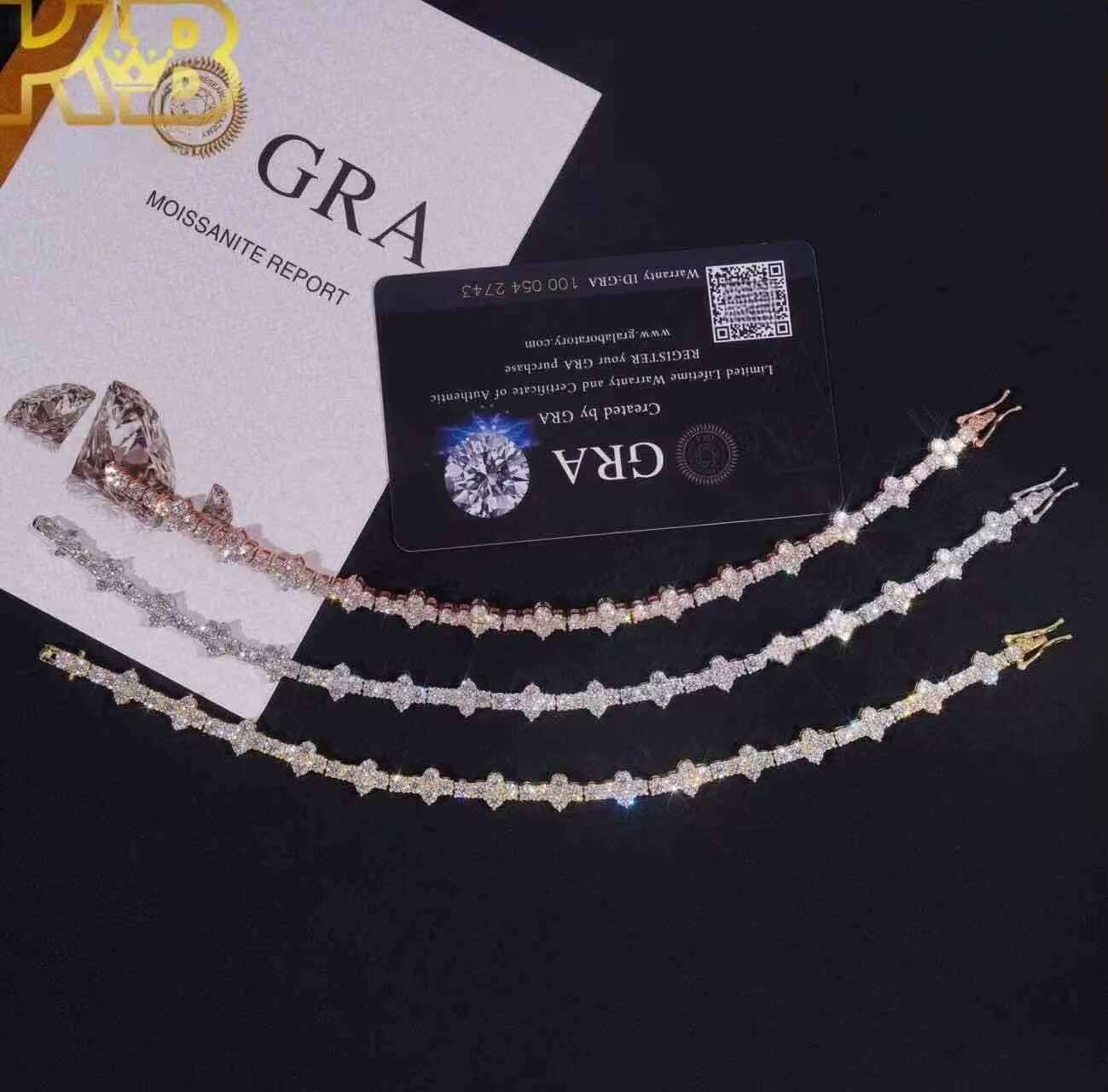 925 Sterling Silver Diamond Chain Hip Hop Vvs Moissanite Chain Fashion Trends Iced Out Tennis Necklace
