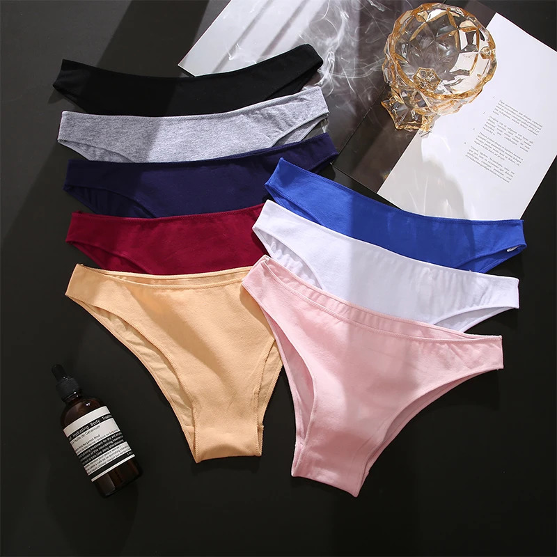 FINETOO 5PCSSet MXXL Pantie Cotton Lingerie Woman Underwear Sexy Femme Girls Underpant Panty 7 Solid Colors 250609
