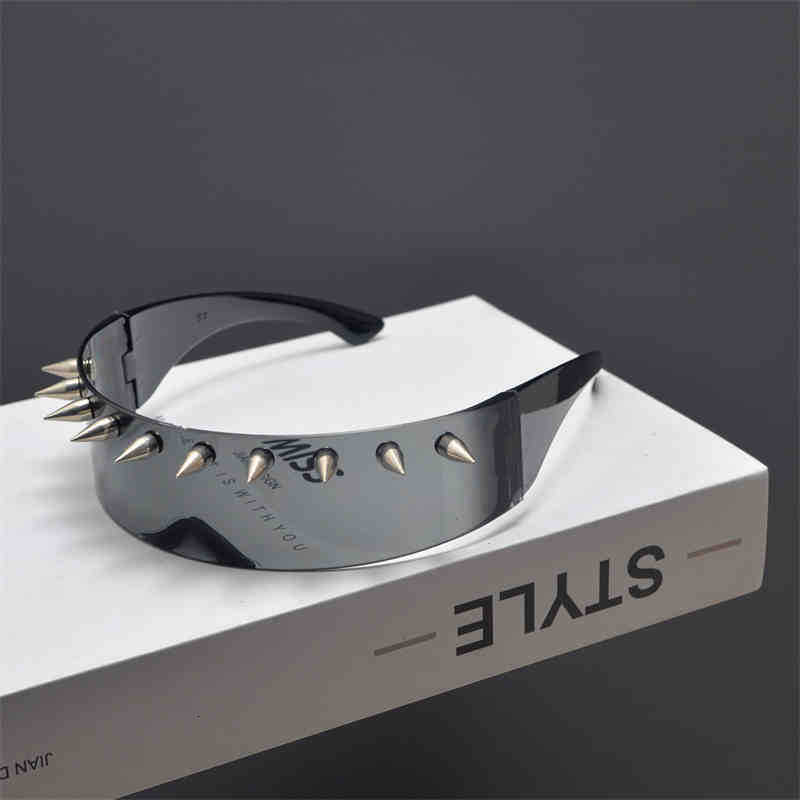 2025 Premium Luxury Cyberpunk Gothic Demonic Horns Brass Rivets Handcrafted Party Sunglasses - Oversized Whimsical Statement Eyewear with UV400 Protec