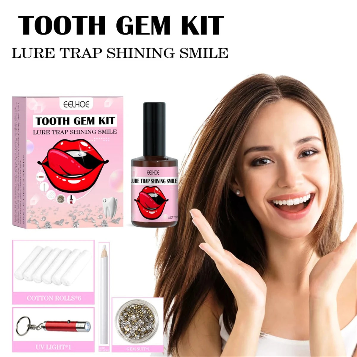 Tooth Jewelry Kit DIY Teeth Gems With Glues And Light Firm Reliable Clear Stone Crystal Ornaments Jewellery 250613