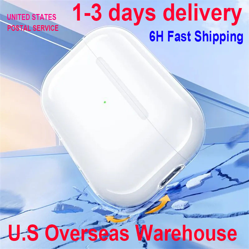 USA Stock for pro2 With ANC pods 4 pro 2nd air 3 pros max Headphone Accessories Solid Silicone Protective Earphone Cover Wireless Charging Cases