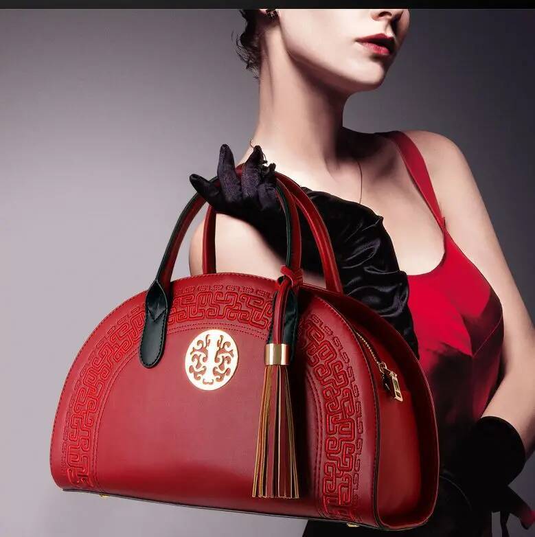 DHGM High Quality Fashion Handbags New women's bride bag Chinese national wind embroidered shoulder tide handbag