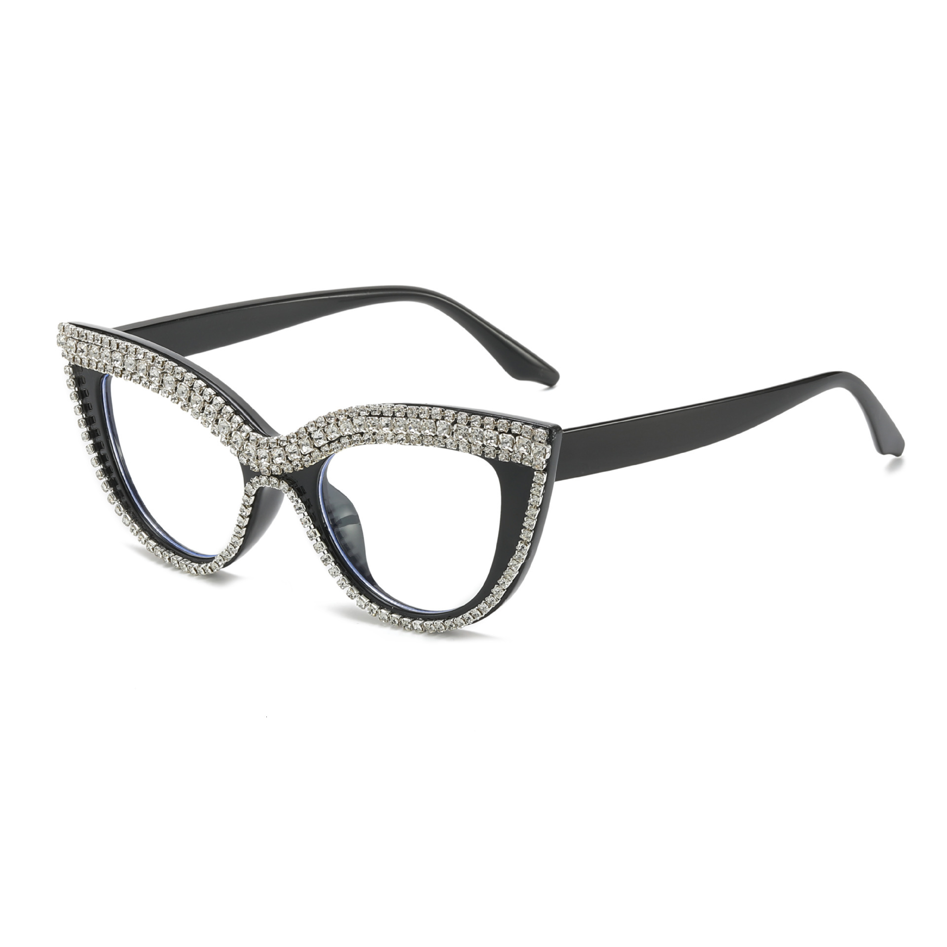 New Designer sunglasses Diamond-Studded Minimalist Cat Eye Chain Reading Glasses - TEMU Trending Luxury Moissanite Eyewear for Women