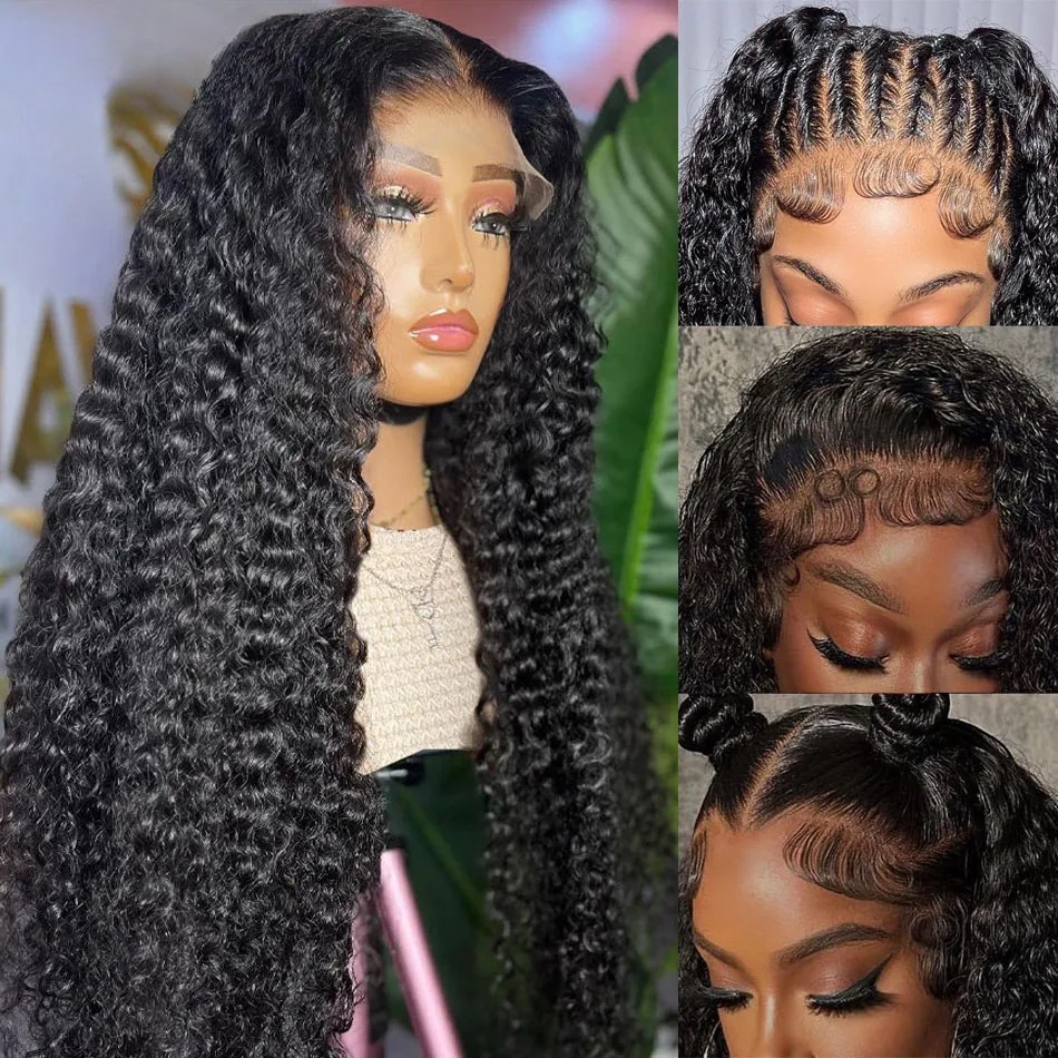 30 40 Inch Water Wave Curly Human Hair Wigs 13x4 HD 360 Deep Wave Lace Frontal Wig Glueless Wigs Human Hair For Women Reaty To Wear