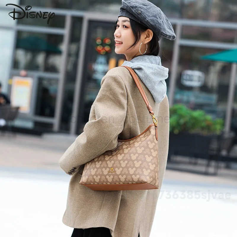 DISNEY Mickey Original 2025 New Womens Handbag Fashion High Quality Womens Shopping Bag Cartoon Large Capacity Womens Shoulder Bag W250620