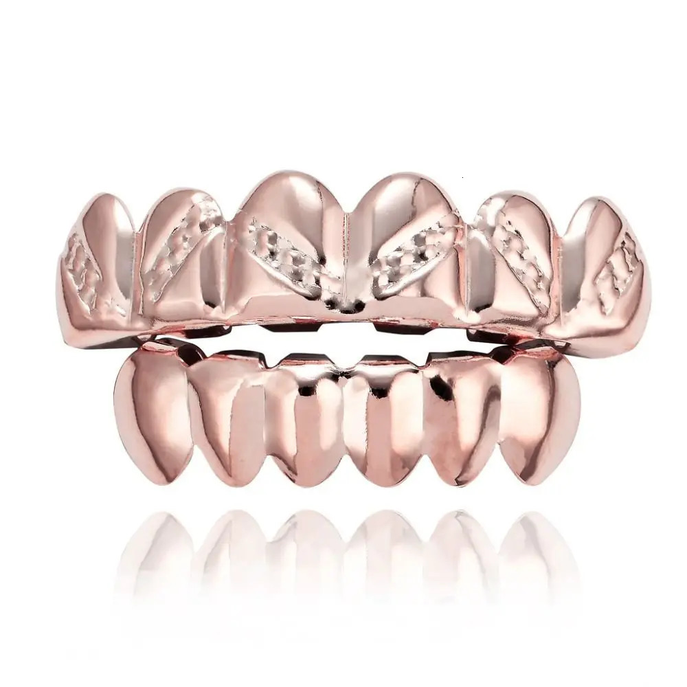 Cosplay Party Gold Silver Hip Hop Teeth Top Bottom Mouth Metal Plated Dental Braces Jewelry Halloween 250613