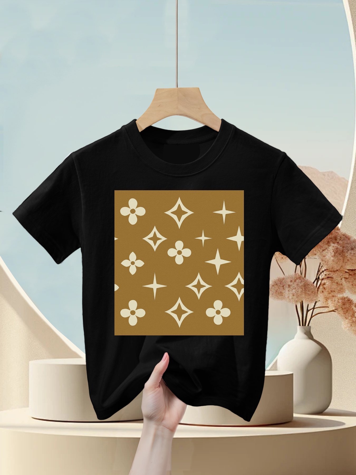 Printed children's short sleeved T-shirt for summer comfort, loose and casual children's pullover