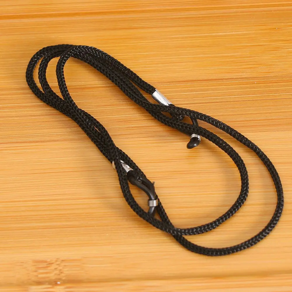 KLASSNUM 2Pcs Black Rope Glasses Strap Soft Neck Cord String Retainer Lanyard Sunglasses Eyeglasses Adjustable AntiSlip Chain 250612