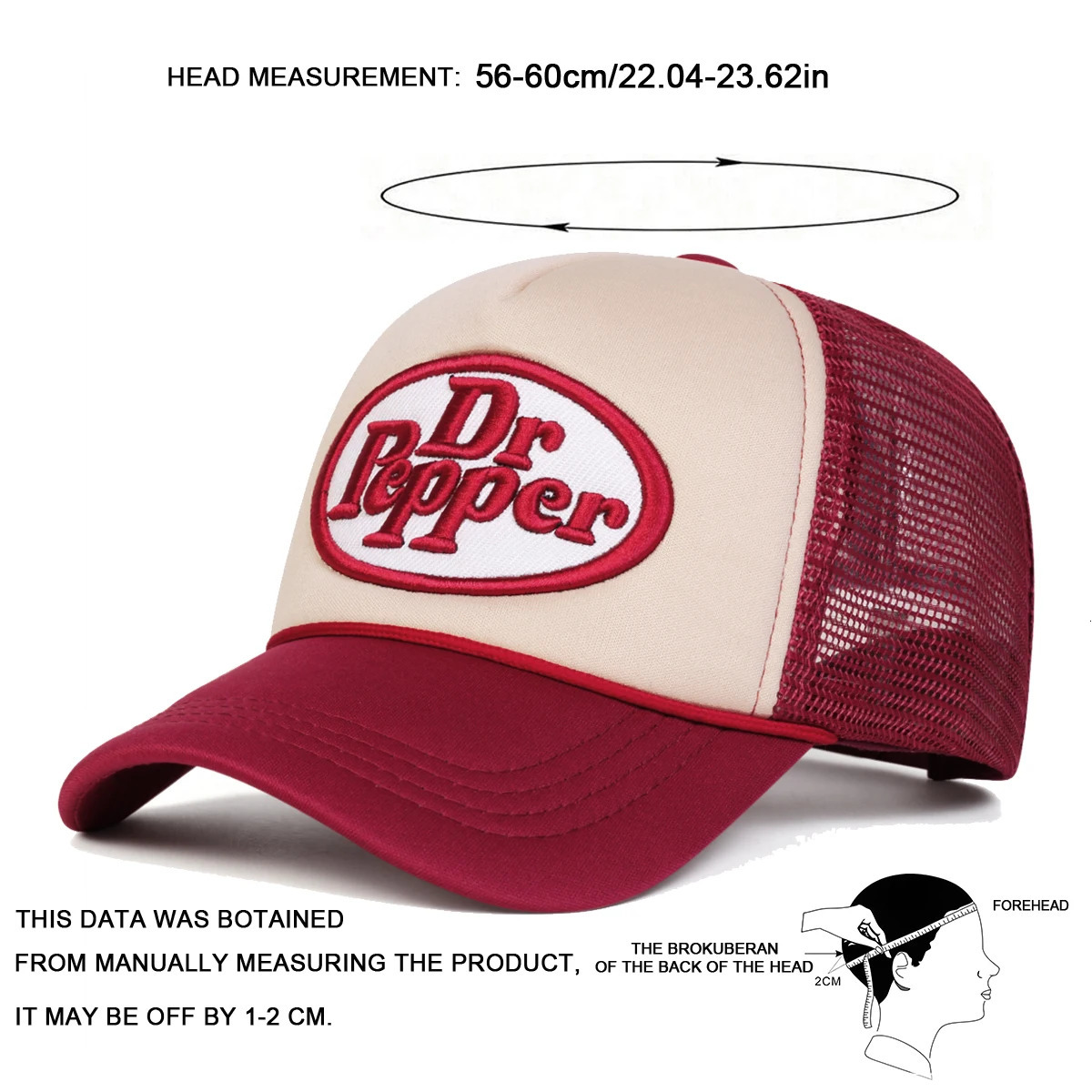 Unisex Dr Prpper Letter Embroidery Baseball Net Caps Spring Summer Outdoor Sunscreen Hat Adjustable Casual Trucker Hats 250610