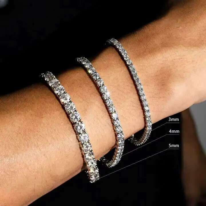 Fashion Jewelry 5mm Tennis Bracelet With 925 Silver Bracelet Vvs Moissanite Bracelet Tennis Chain Custom Size for Women