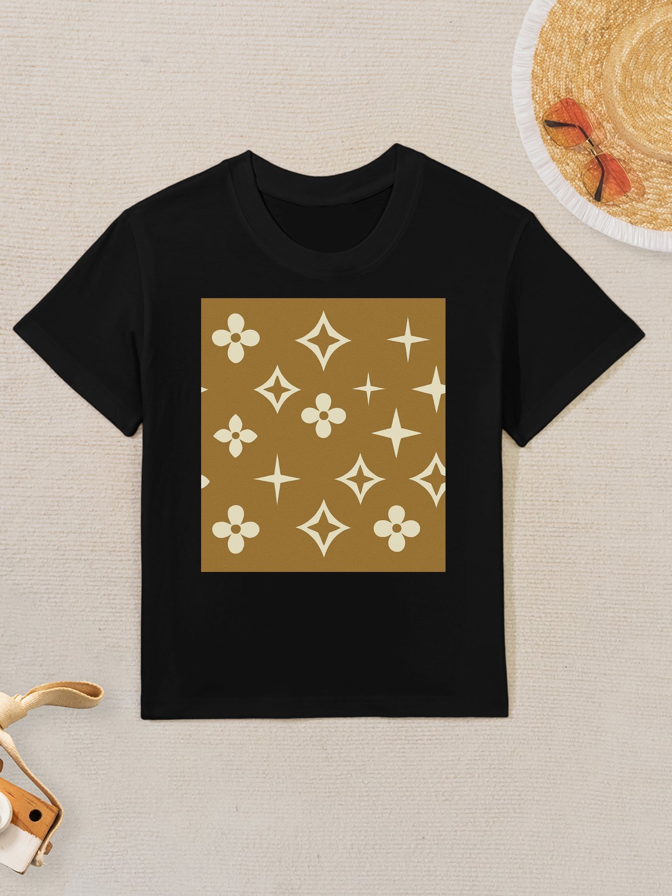 Printed children's short sleeved T-shirt for summer comfort, loose and casual children's pullover