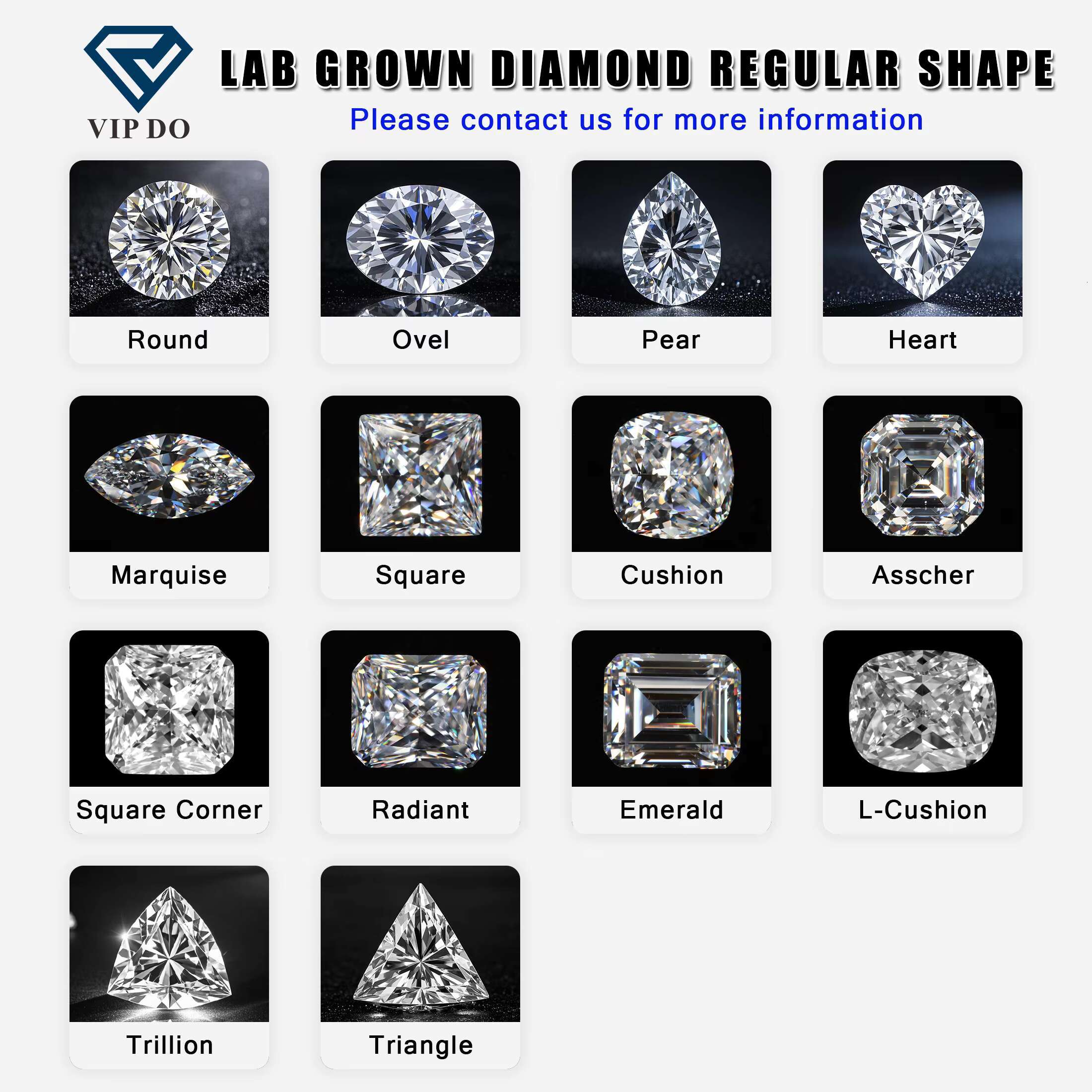 IGI Certificate CVD/HPHT 1ct-3ct DEF Color VVS/VS Clarify Radiant Cut Lab Grown Diamonds Loose Diamond Lab Cultivated Diamonds