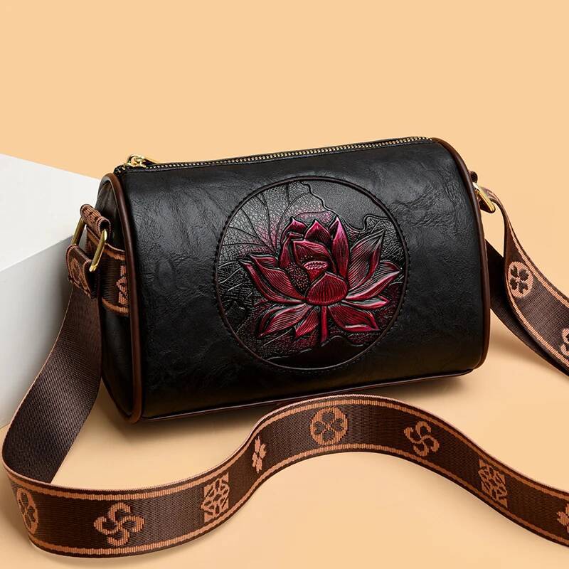 DHGM Casual Handbag Soft Leather Shoulder Crossbody Bags for Women New Fashion Print Ladies Messenger Tote Bag Sac A Main