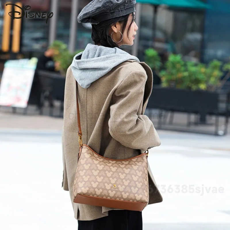 DISNEY Mickey Original 2025 New Womens Handbag Fashion High Quality Womens Shopping Bag Cartoon Large Capacity Womens Shoulder Bag W250620