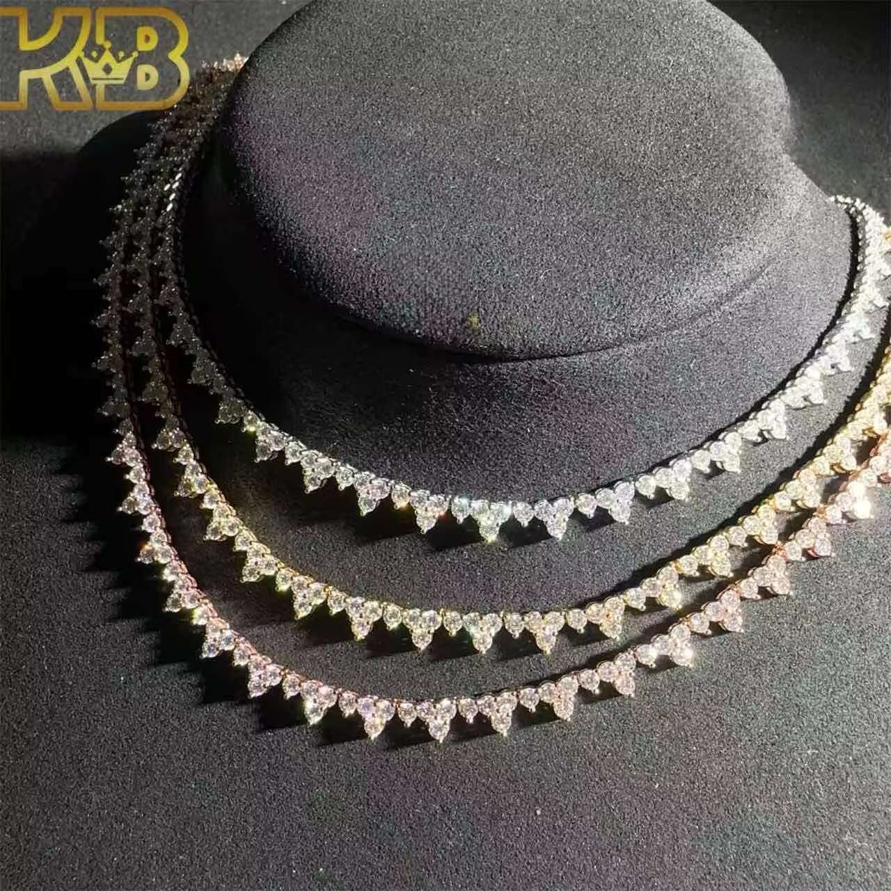 Hip Hop 925 Sterling Silver Trends Diamond Fashion Iced Out Hiphop Necklace Tennis Chain Vvs Moissanite