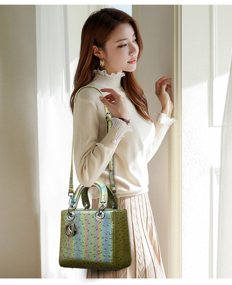 Free Shipping 2025 New Designer Bag High-end Trendy Colorful Genuine Leather Women's Handbag Fashionable High-quality Shopping Bag