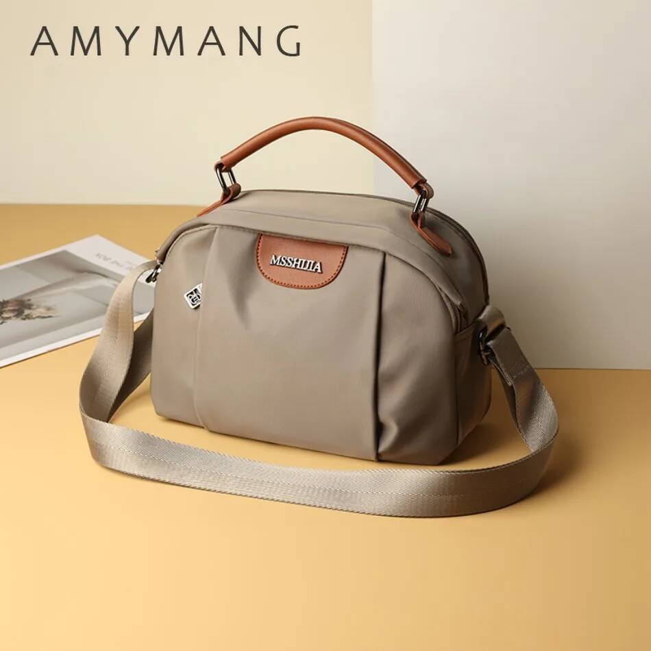 DHGM Casual Solid Messenger Waterproof Nylon Shoulder Crossbody Bags for Women 2025 Ladies High Quality Purses and Handbag