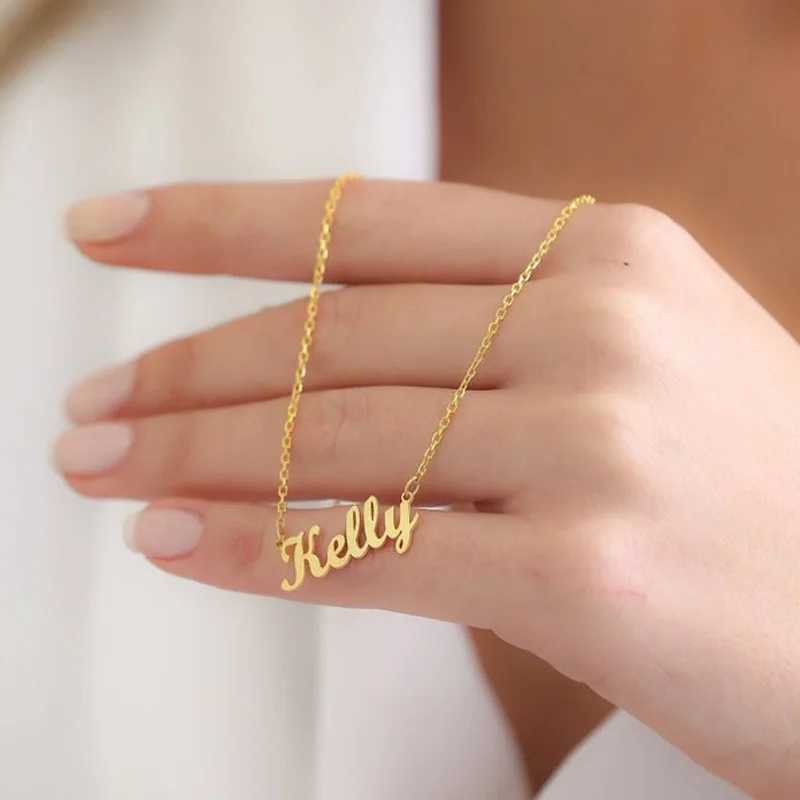 Customized 925 Sterling Silver Name Necklace For Women Personalized Custom Nameplate Jewelry Birthday Gift W250620