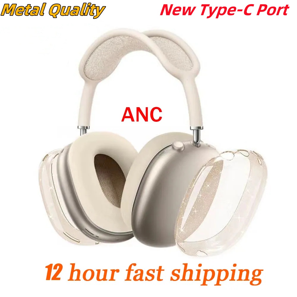 OEM Metal Quality for Airpods Max 2 3 4 ANC Bluetooth Headphones Earbuds Accessories Transparent TPU Silicone Case AirPod Max Noise Cancelling Headset Cover Case