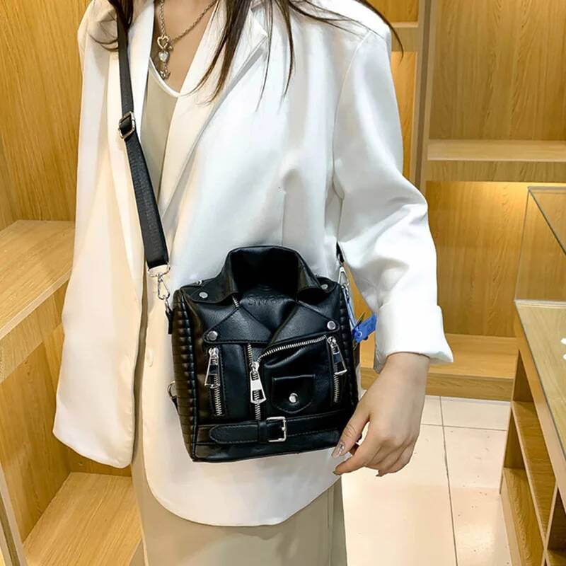 DHSM Hip hop Jacket Design Shoulder Clothes Shape Women Handbag Fashion Brand Lady Crossbody Bag Designer Travel Backpack