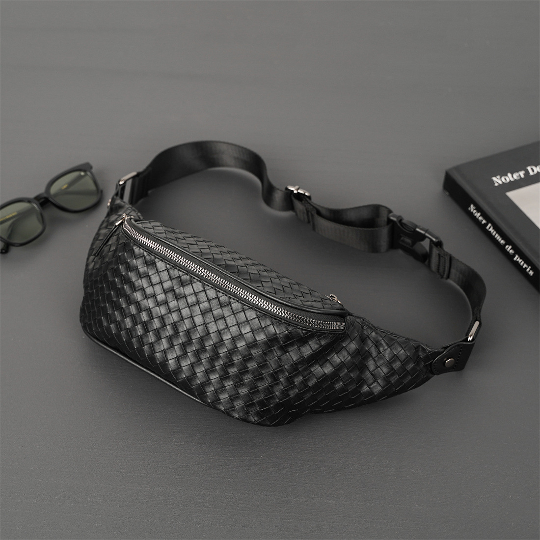 new Free shipping designer cross body for Men Fashionable small chest bag hand woven versatile small waist bag simple back shoulder bag