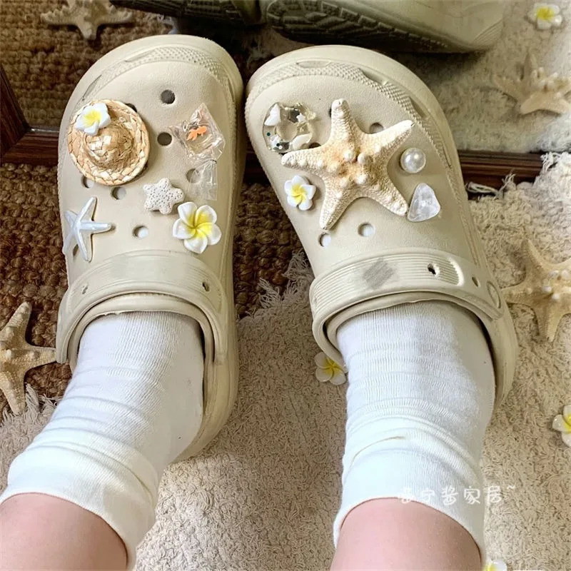 Summer Island Egg Blossoms Set Funny Footwear Decoration DIY Beautiful Charms Colorful Adornment for Clogs Sandals 250617