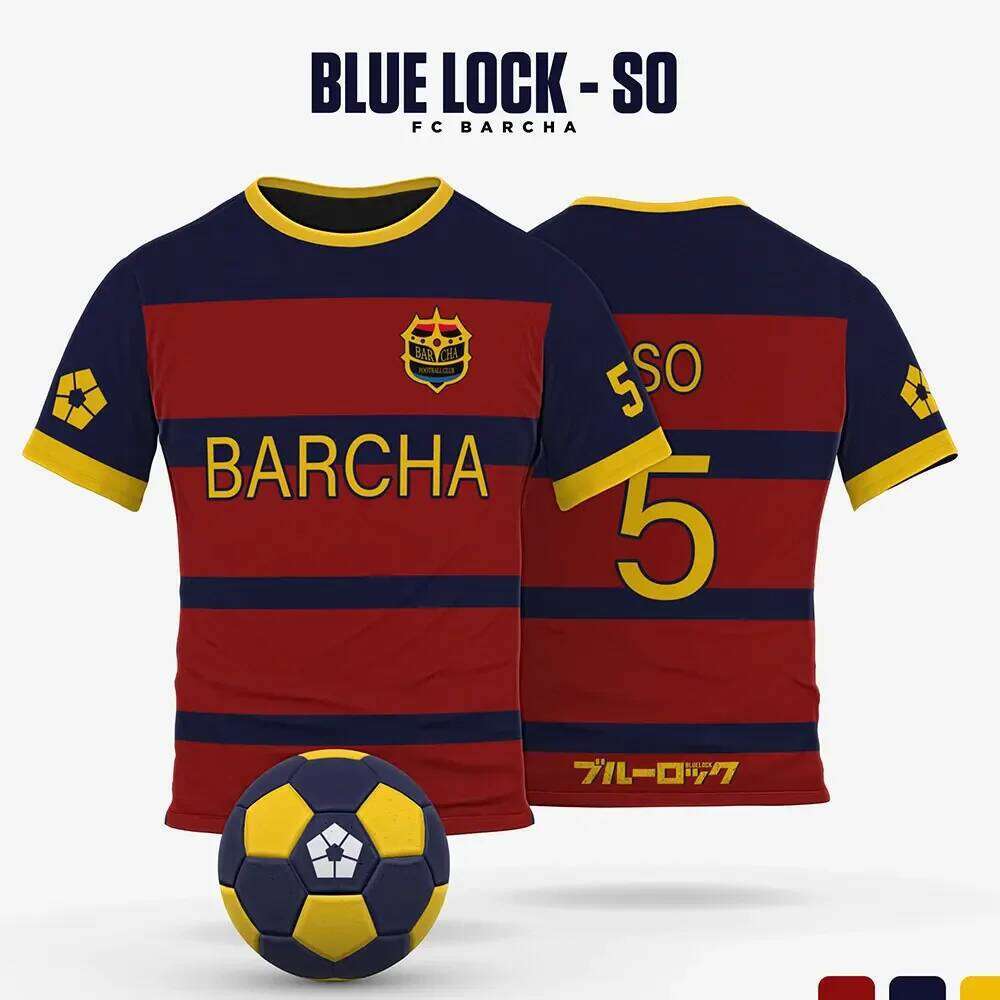 Blue Lock FC Barcha Cartoon Anime Cosplay Men Jersey Summer Short Sleeve Children Tee Tops 2024 Style Fashion Mens Boys T-shirt mens tshirt