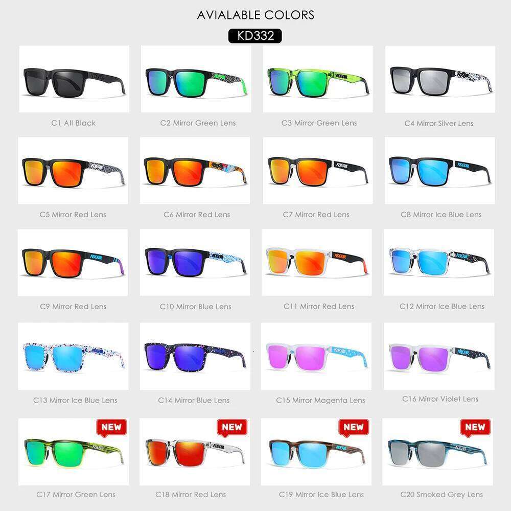 New KDEAM High Quality Men Square Sunglasses Colors Sports Polarized Sun Glasses Reflective Coating Mirrored Lens UV400