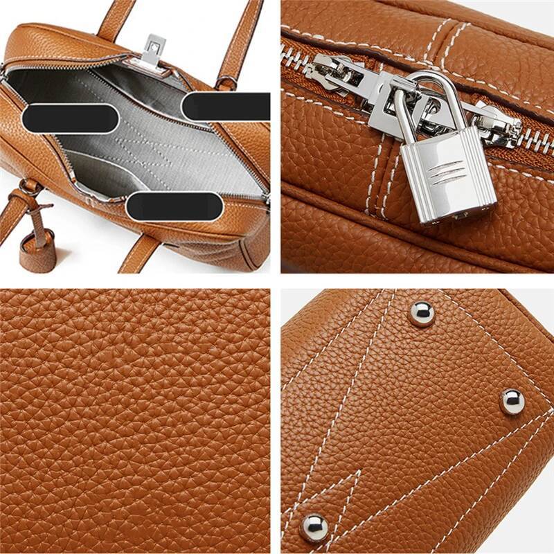 DHGM DHGM Hifashion 100% Genuine Leather Crossbody Shoulder Bags For Women 2025 Trend Designer Top Handle Satchel Boston Ladies Handbags