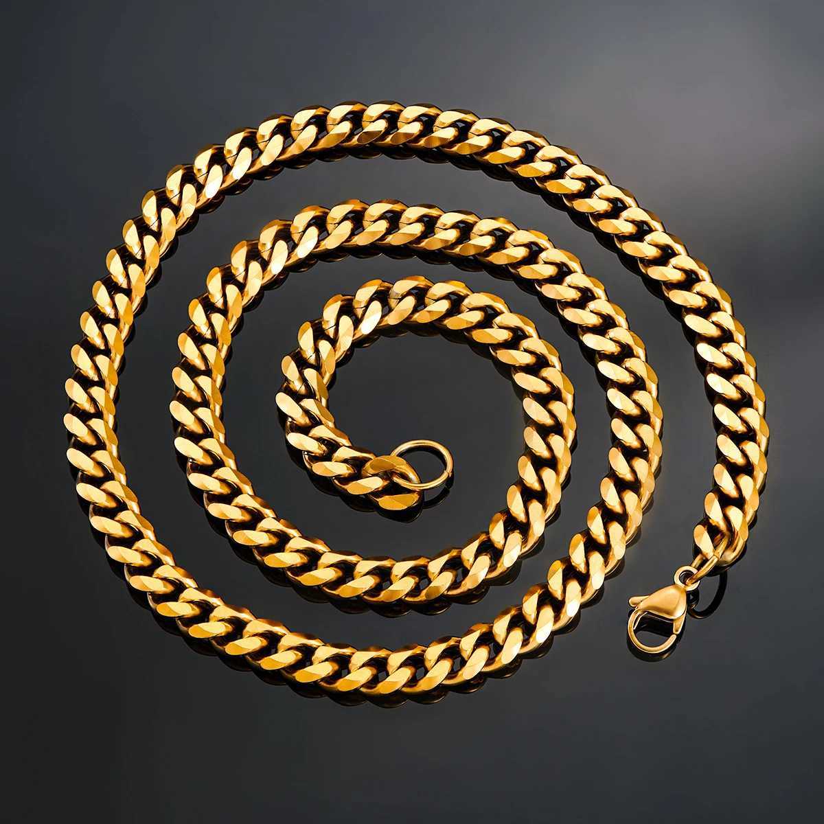 3.6mm/5mm/6mm/7mm/8mm Gold Color Stainless Steel Cuban Link Chains Classic Men Boy Cu Chunky Necklace 14 to 30 Inches W250620