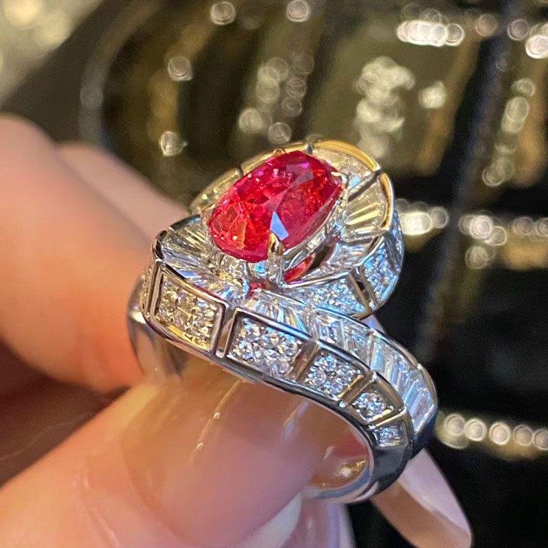 Choucong Bright Ins Top Sell 925 Sterling Silver Luxury Jewelry Oval Cut Red Ruby Princess WhiteZiron CZ Diamond Eternity Party Women Wedding Band Ope