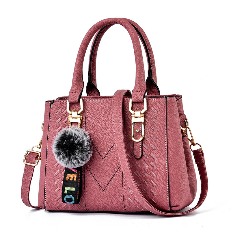 Free Shipping 2025 New Designer Bag High-end Solid Color Large Capacity Plush Pendant Women's Handbag Fashionable And High-quality Shopping Bag