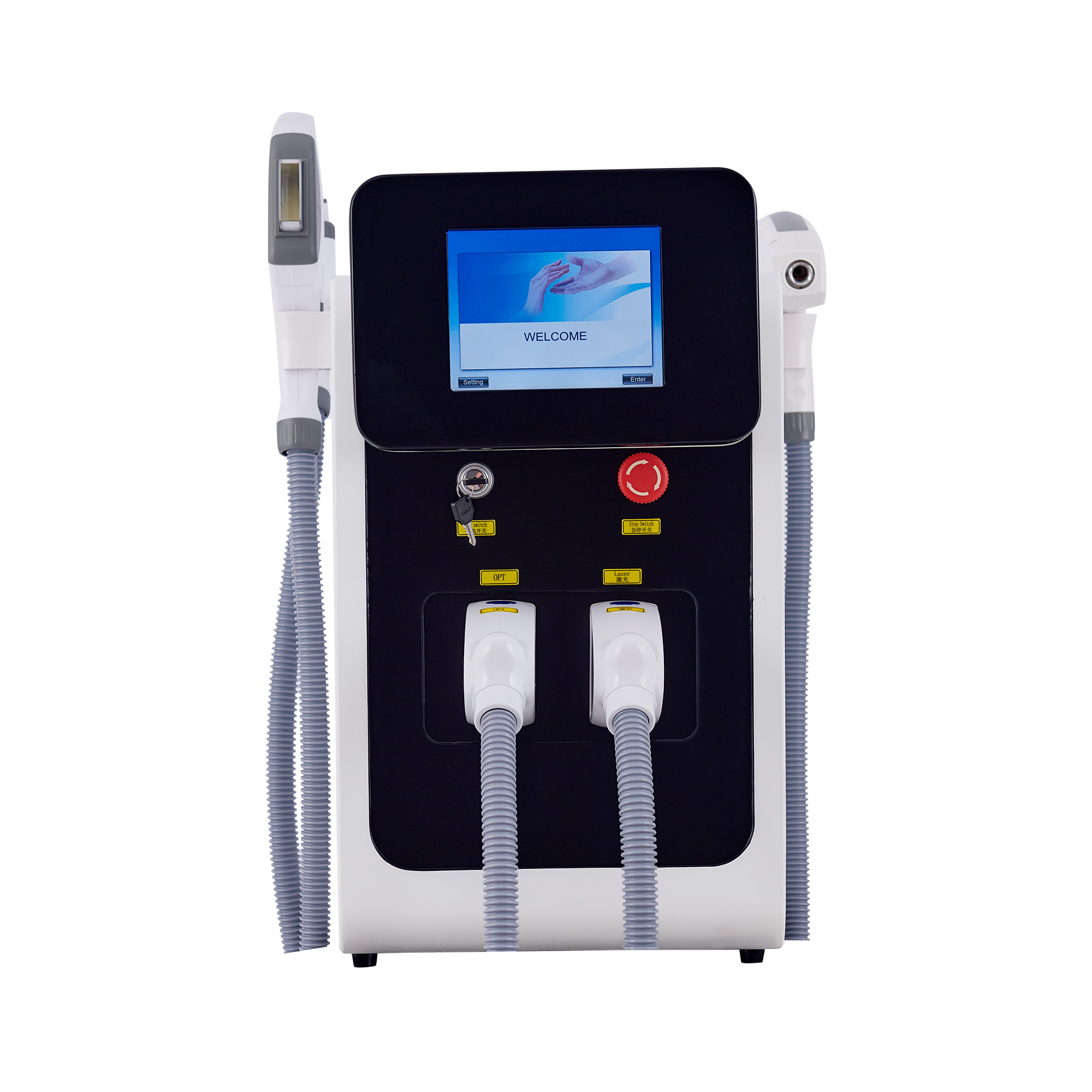 Trend 3 In 1 Portable Multifunction Beauty Machine Laser Hair Tattoo Removal Machine IPL+RF+Nd Yag Laser Machine New