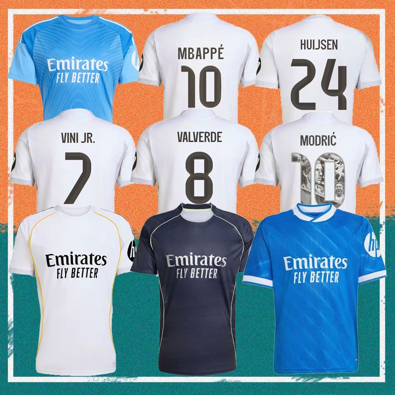 24 25 26 BELLINGHAM MBAPPE RODRGO 25 26 Real 4Th MadridS soccer jerseys Football shirt VINI JR CAMAVINGA ALABA MODRIC VALVERDE camiseta Men kids COURTOIS goalkeeper