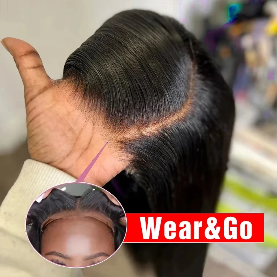 200 High Density Straight Human Hair Wigs 13x4 HD Lace Front Wig Wear And Go Brazilian 30 36 Inch 360 Full Lace Frontal Human Hair Wig For Wemon
