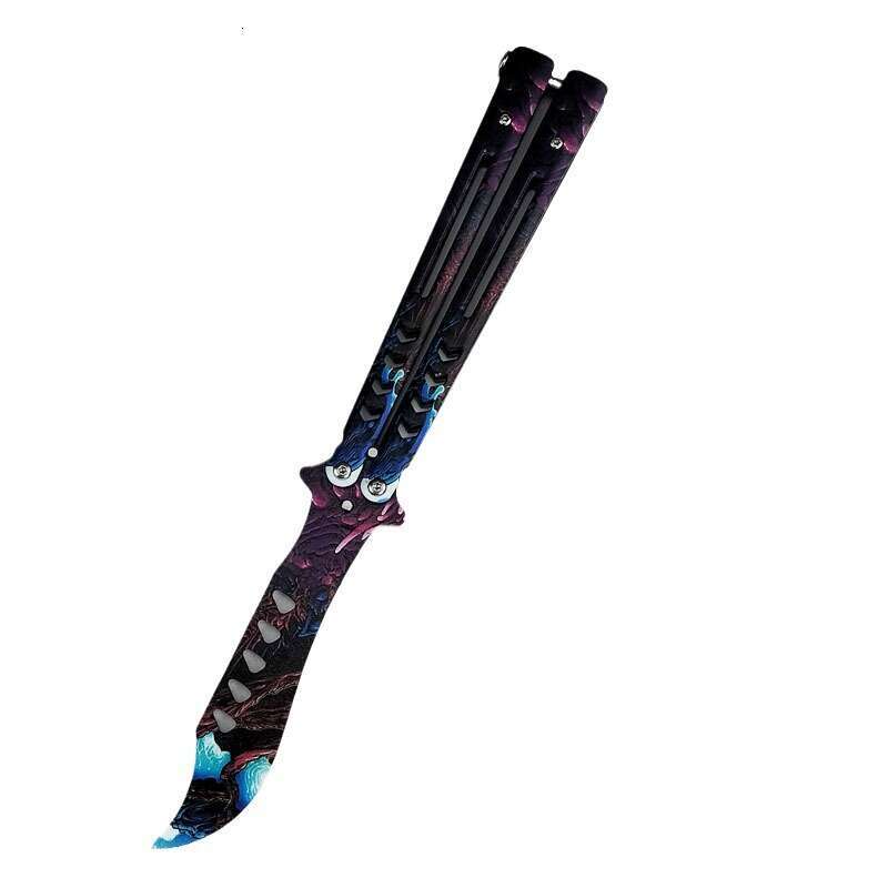 CSGO Butterfly Portable Folding Beginner Practice Unsharpened Outdoor All-Steel Peripheral Game Toy Throwing Knife