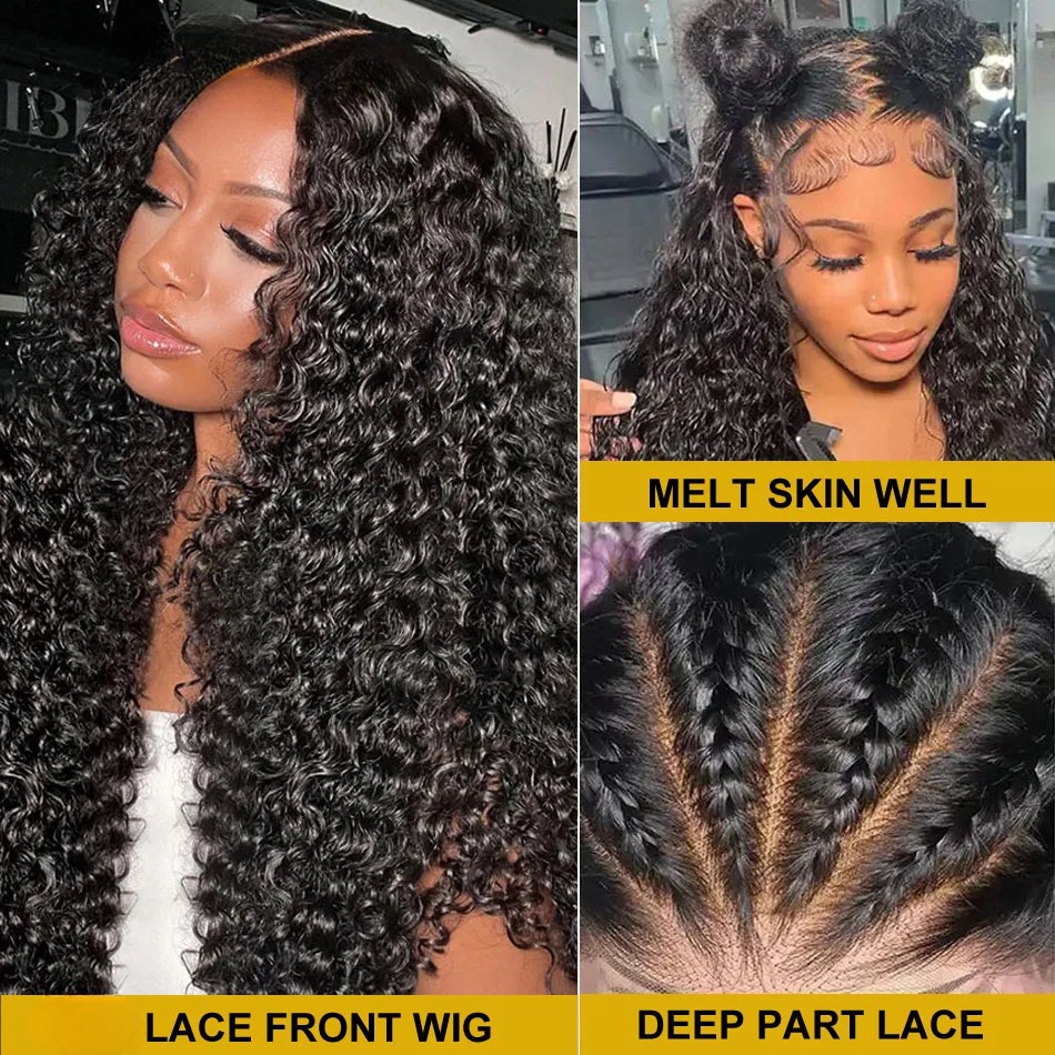 30 40 Inch Water Wave Curly Human Hair Wigs 13x4 HD 360 Deep Wave Lace Frontal Wig Glueless Wigs Human Hair For Women Reaty To Wear