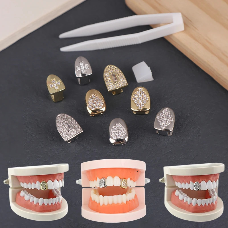 Hip Hop Single Tooth Teeth Punk Metal Caps Fashion Party Cosplay Grills Dental Jewelry 250613
