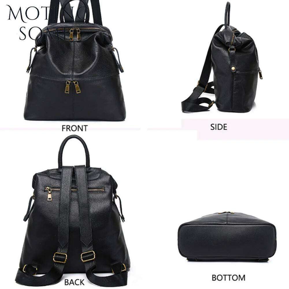Motingsome Frist Layer Genuine Leather Backpack Spring Women's Outdoor Back Pack School Book Bag Knapsack 2025 New